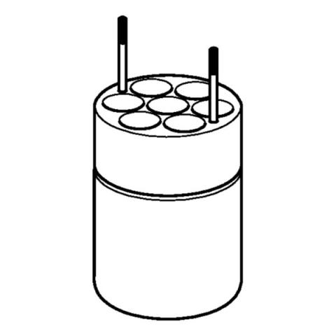 Adapter for 7 x O16mm dish-bottomed ves