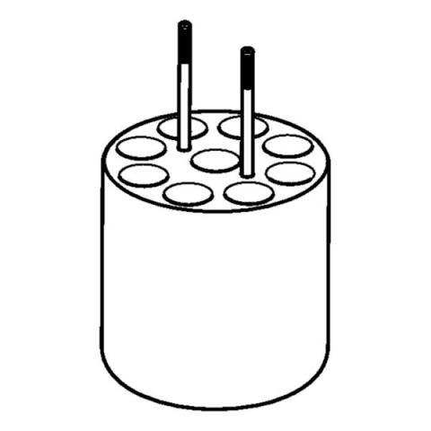 Adapter for 9 x O12mm dish-bottomed ves